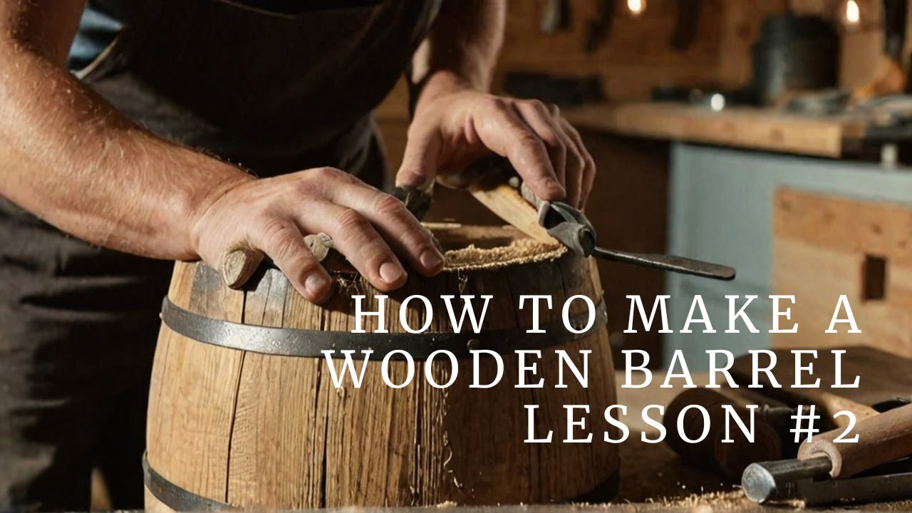 A Whiskey Barrel DIY | Assembling, Tightening, Firing | How to Make a Wooden Barrel DIY