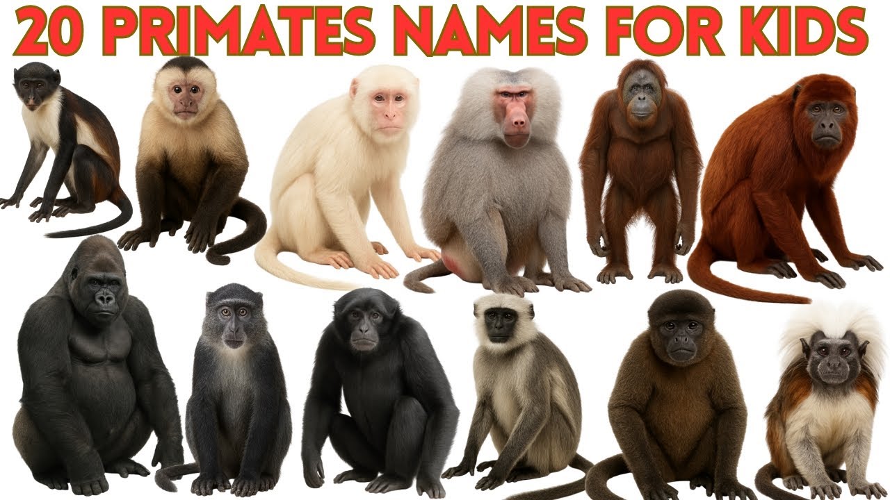 Amazing Primates Names in English | Fun Animal Facts for Kids | Educational Jungle Adventure