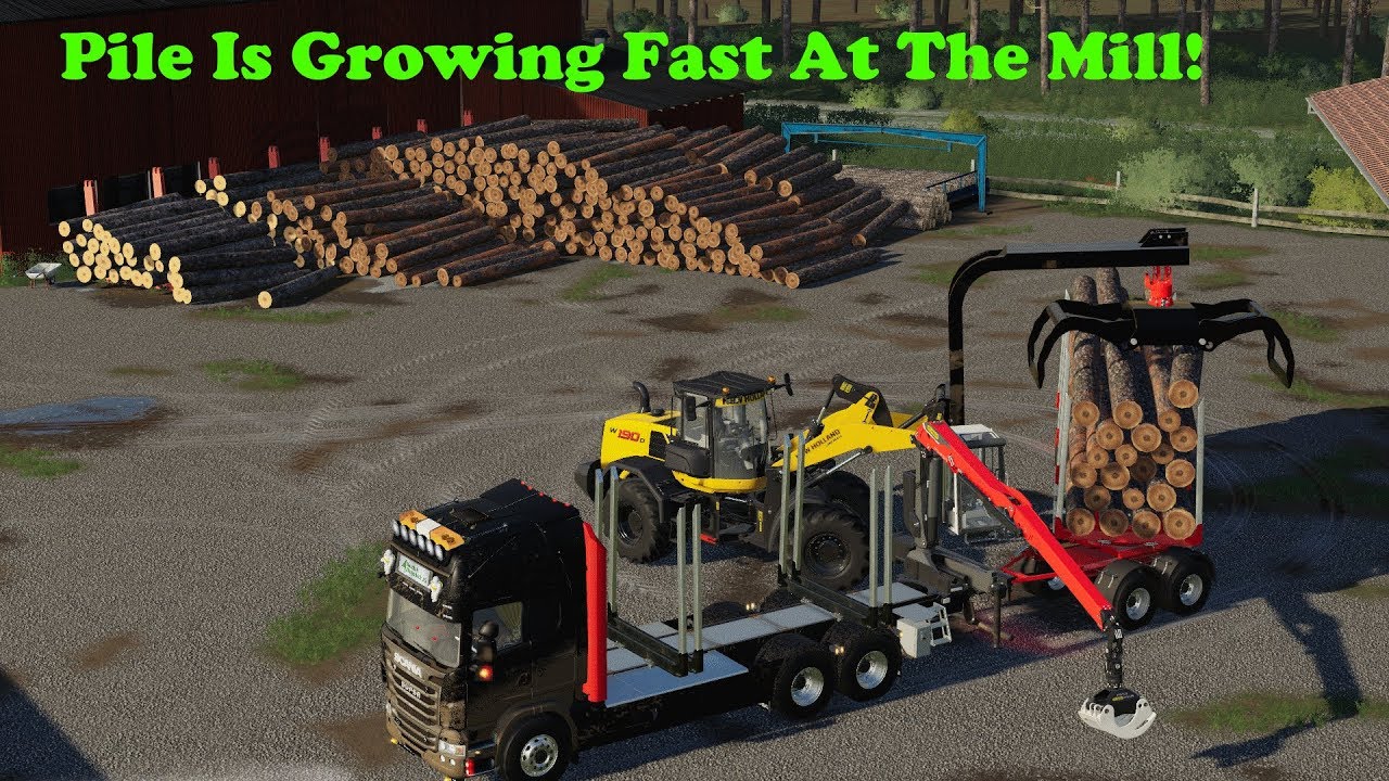 FS19 | Forestry On Holmåkra | Huge Pile At The Mill | Timelapse | S02 EP26