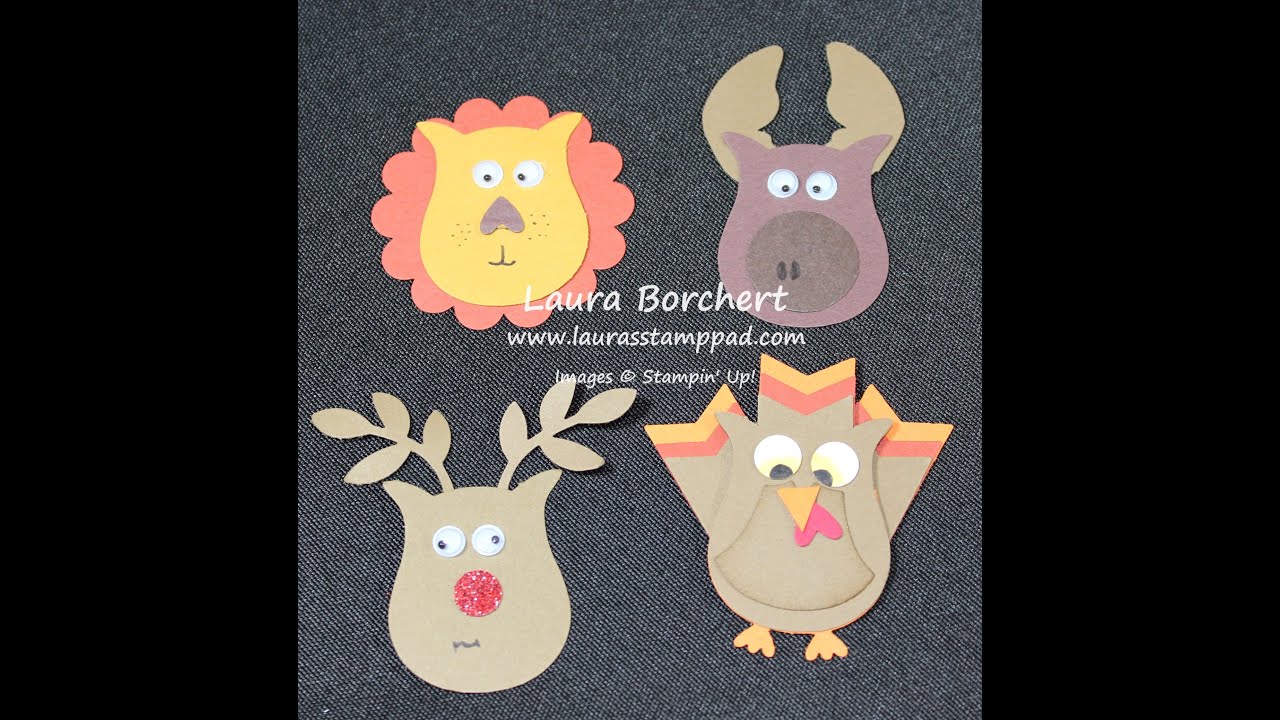 How to Create a Lion, Turkey, Moose & Reindeer with the Owl Builder Punch - Laura's Stamp Pad