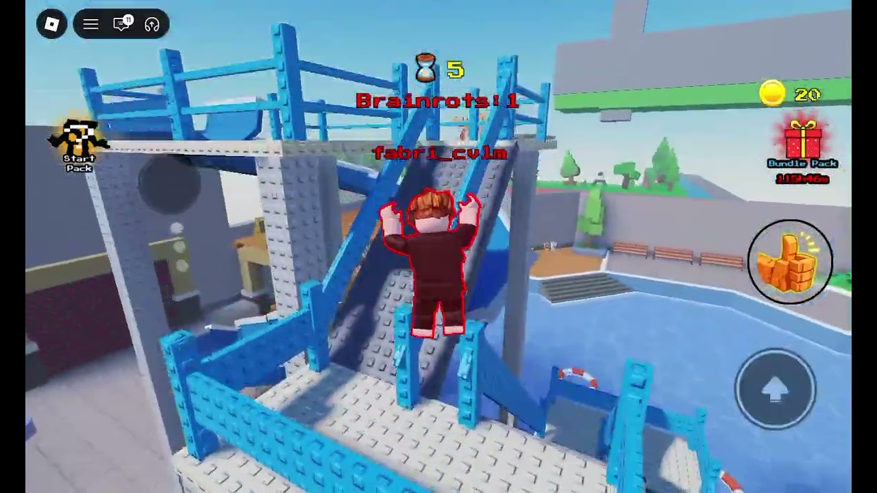 Jugando un juego de que me puede hacer en tocar un being root hacer un bedrock y esconderme