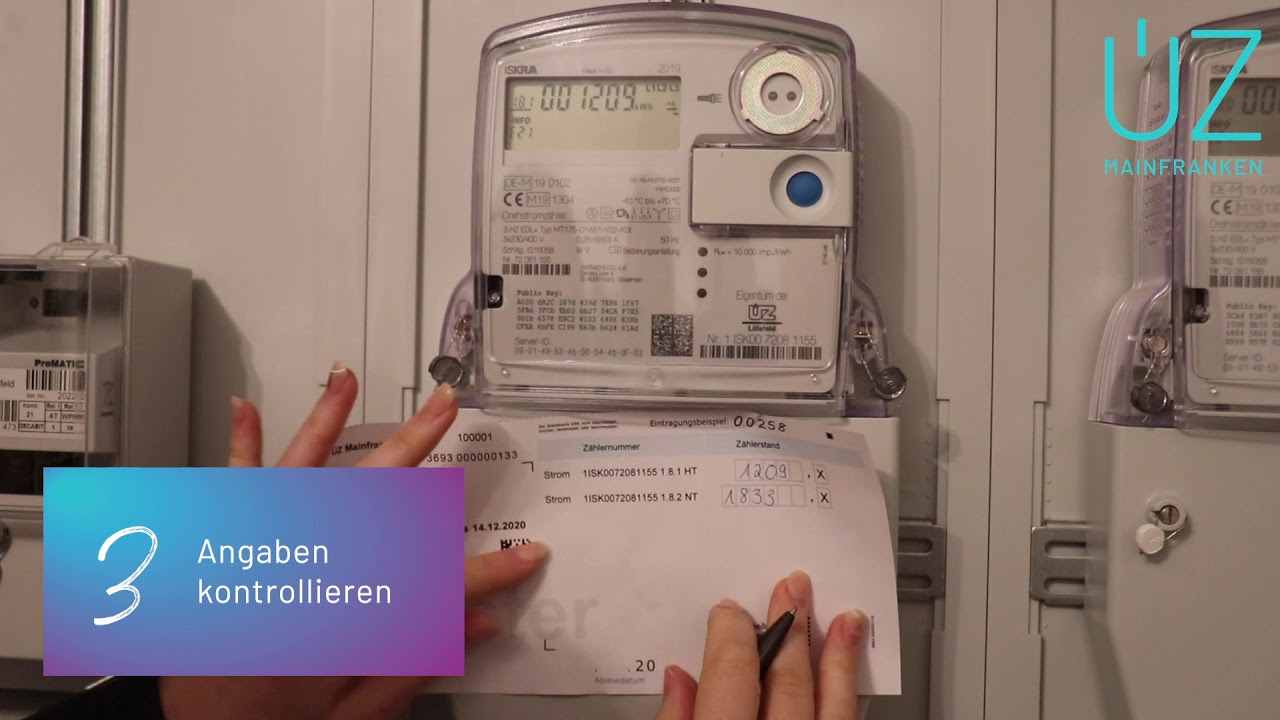 Z&auml;hlerablesung digitaler Z&auml;hler