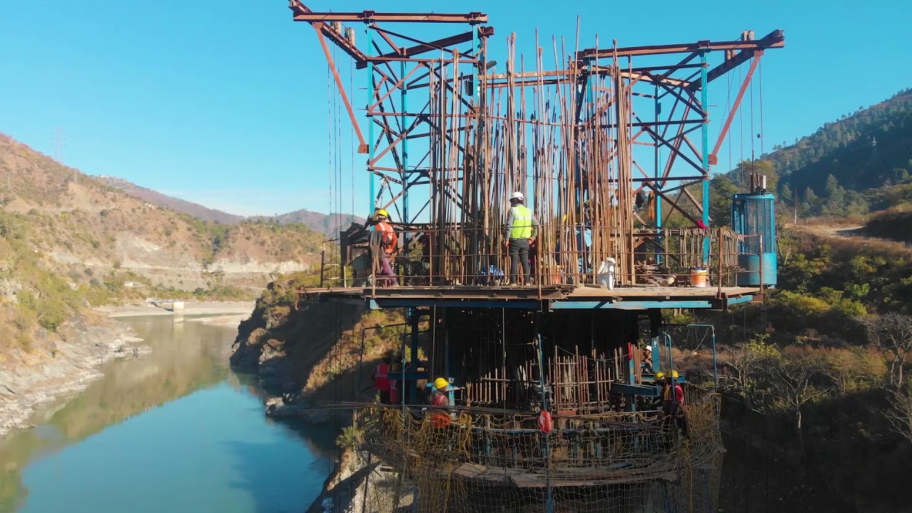 Construction of  Rail Bridge No 8 in the ongoing New BG Rail line Rishikesh- Karnaprayag Project.