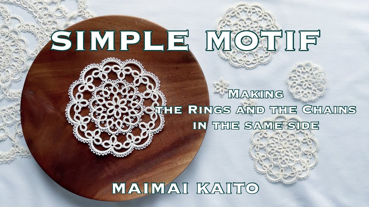 「結い分け」の技法を使ってシンプルなモチーフを作る タティングレース Tatting lace 