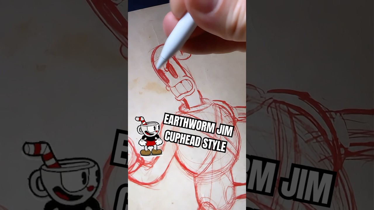 Who next? Earthworm Jim 1930s rubberhose Cuphead vintage style drawing 
