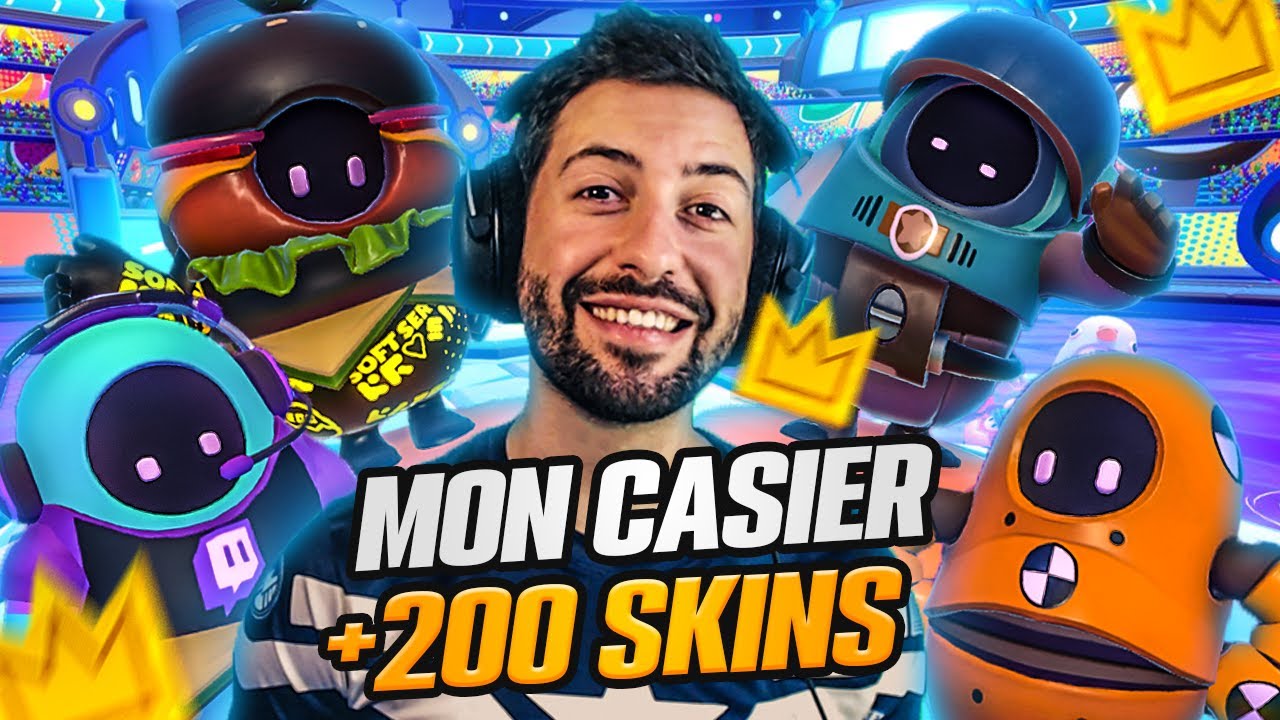 Présentation de mon CASIER ( + de 200 skins ) Fall Guys