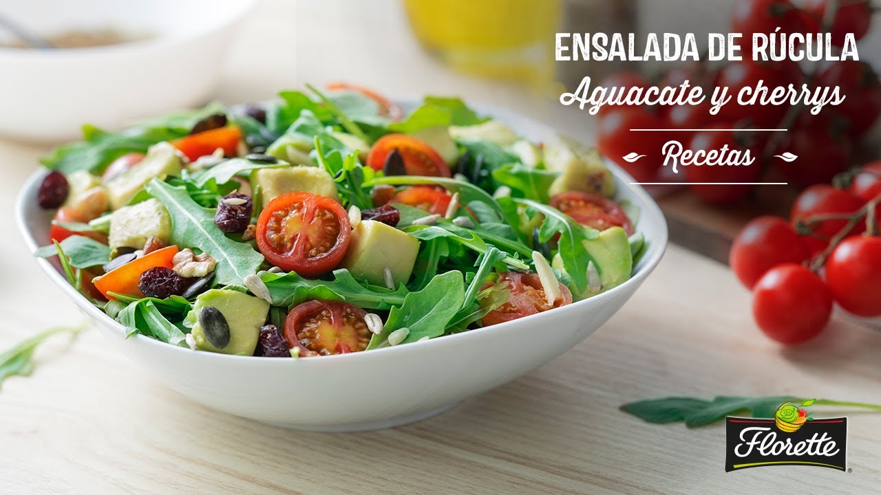 Ensalada de R&uacute;cula, Aguacate y Cherrys - Recetas Florette