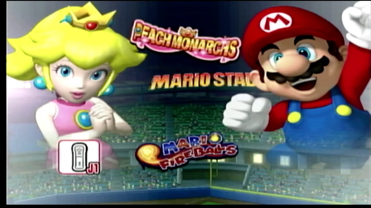 Mario Super Sluggers: Peach Monarchs vs Mario Fireballs Gameplay HD