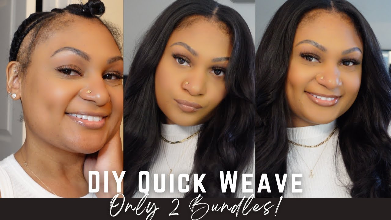 How to:DIY Natural Quick Weave on Fine Hair+Thin Edges|Easy Protective Style