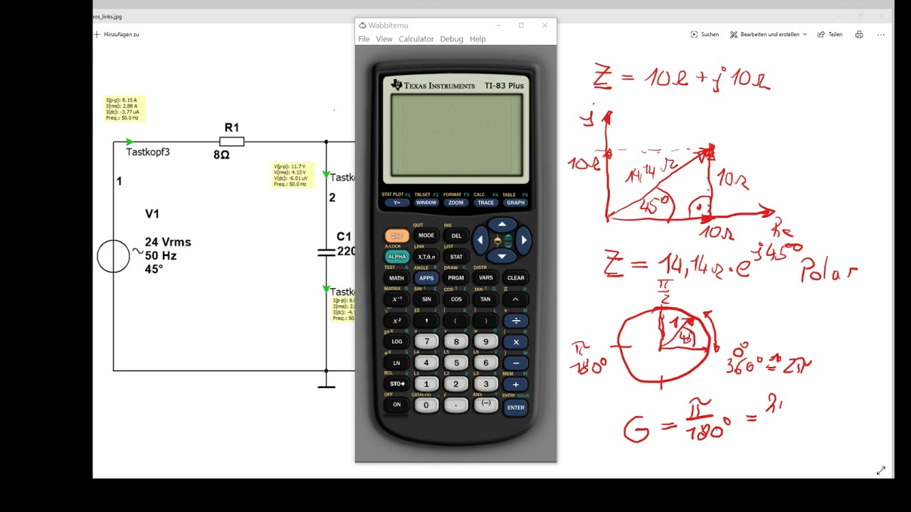 Komplexe Zahlen mit dem TI83 (TI82 STATS)
