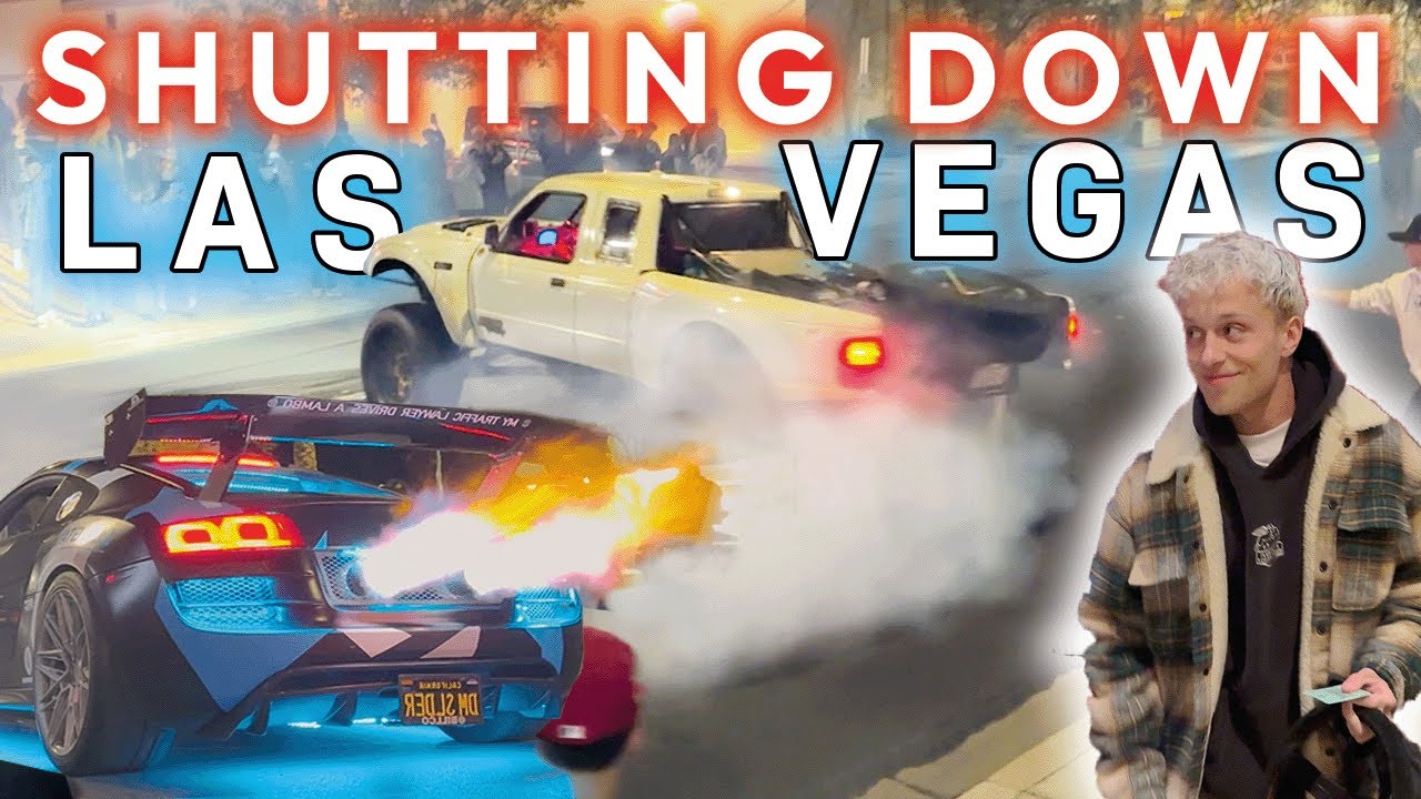 CRAZIEST CAR MEET after SEMA 22 - SHUTTING Down LAS VEGAS - Donuts, Flames & Police - OG Schaefchen