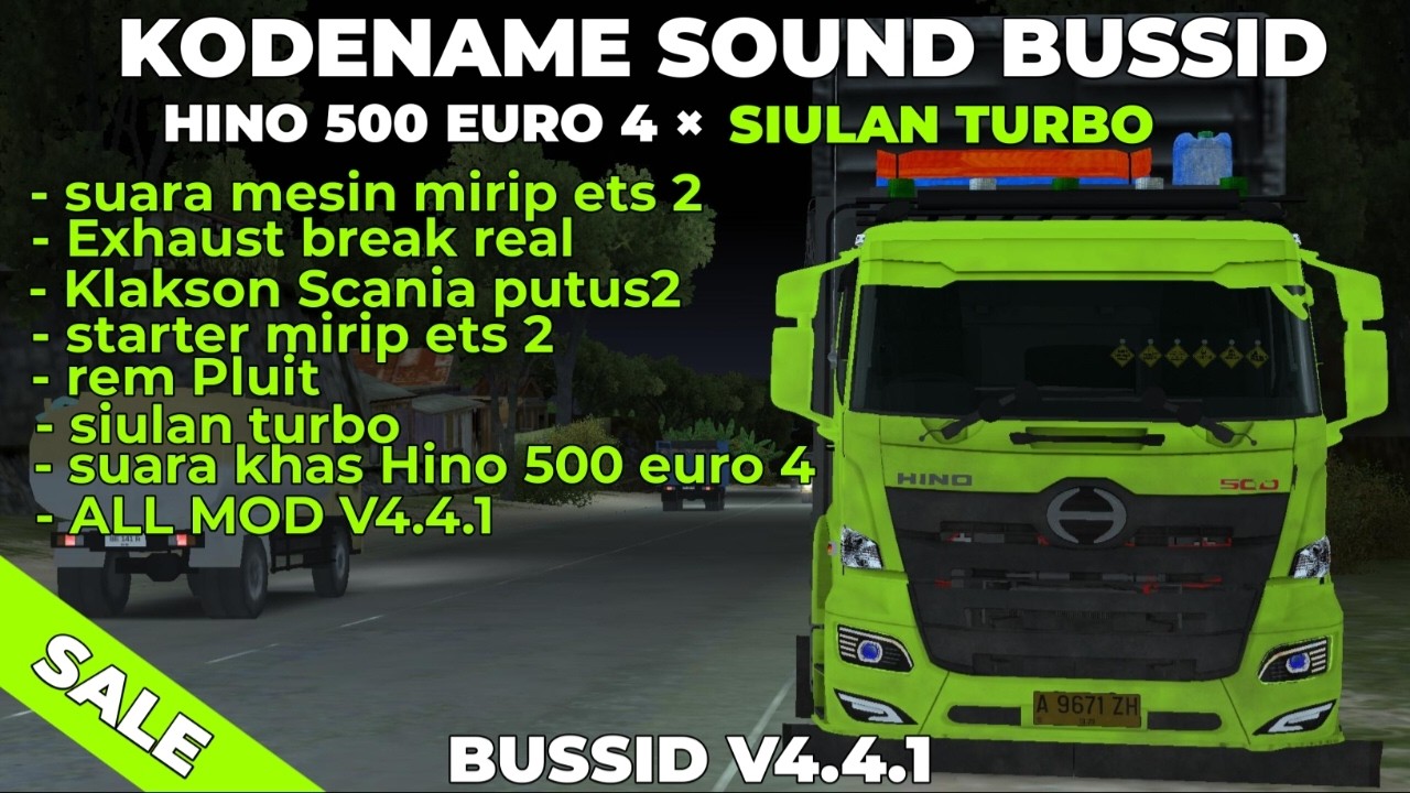 BUSSID V4.4.1 Kodename Sound HINO 500 EURO 4 × Siulan Turbo - SUPPORT ALL MOD 