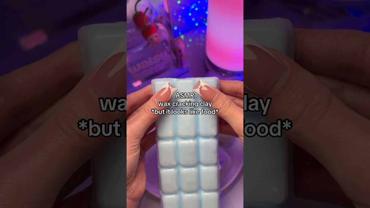 wax cracking clay 🧁 *but it looks like food* #asmr #waxcracking #asmrsound #asmrforsleep #shorts