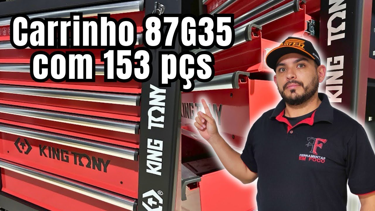 CARRINHO DE FERRAMENTAS KING TONY 87G35 COM 153 FERRAMENTAS