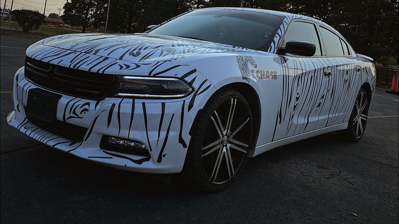 FULL ZEBRA WRAP OF MY DODGE CHARGER REVEAL