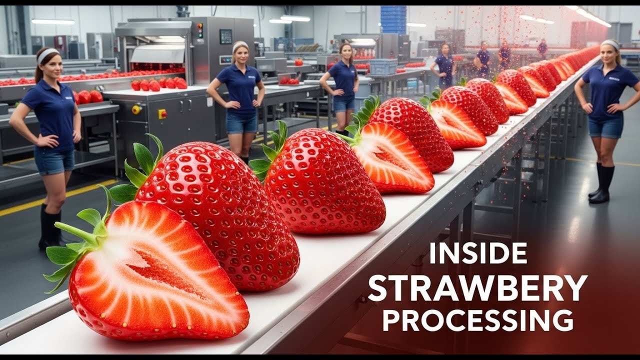 Strawberry From Farm to Bottle | Factory Processing Explained