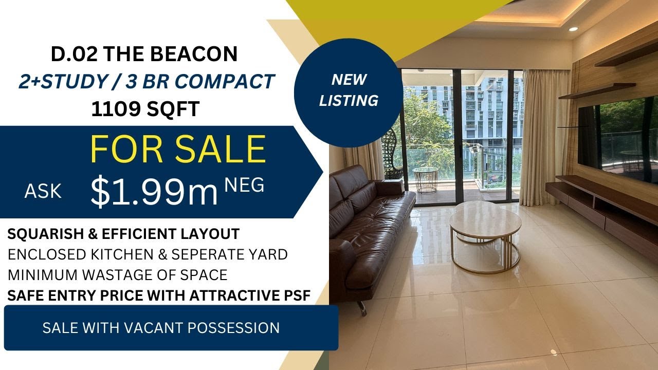 [For Sale] THE BEACON | 2BR+STUDY / 3BR COMPACT - 1109 SQFT
