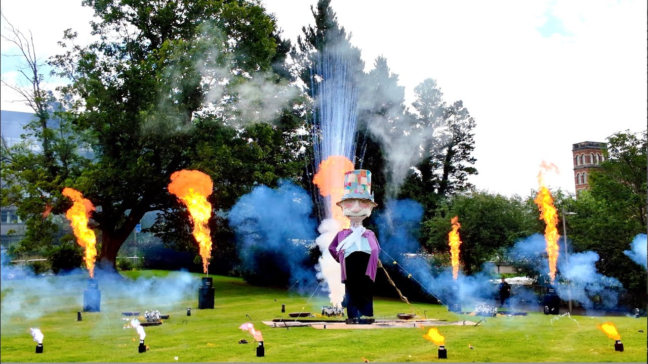 Burning of the Cork during 2025 Paisley Sma' Shot day celebrations in Paisley town centre, Scotland