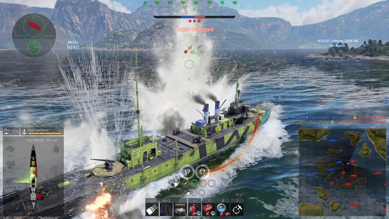 War Thunder; Aisne; This vessel can take a lot of damage and still survive; Naval Realistic