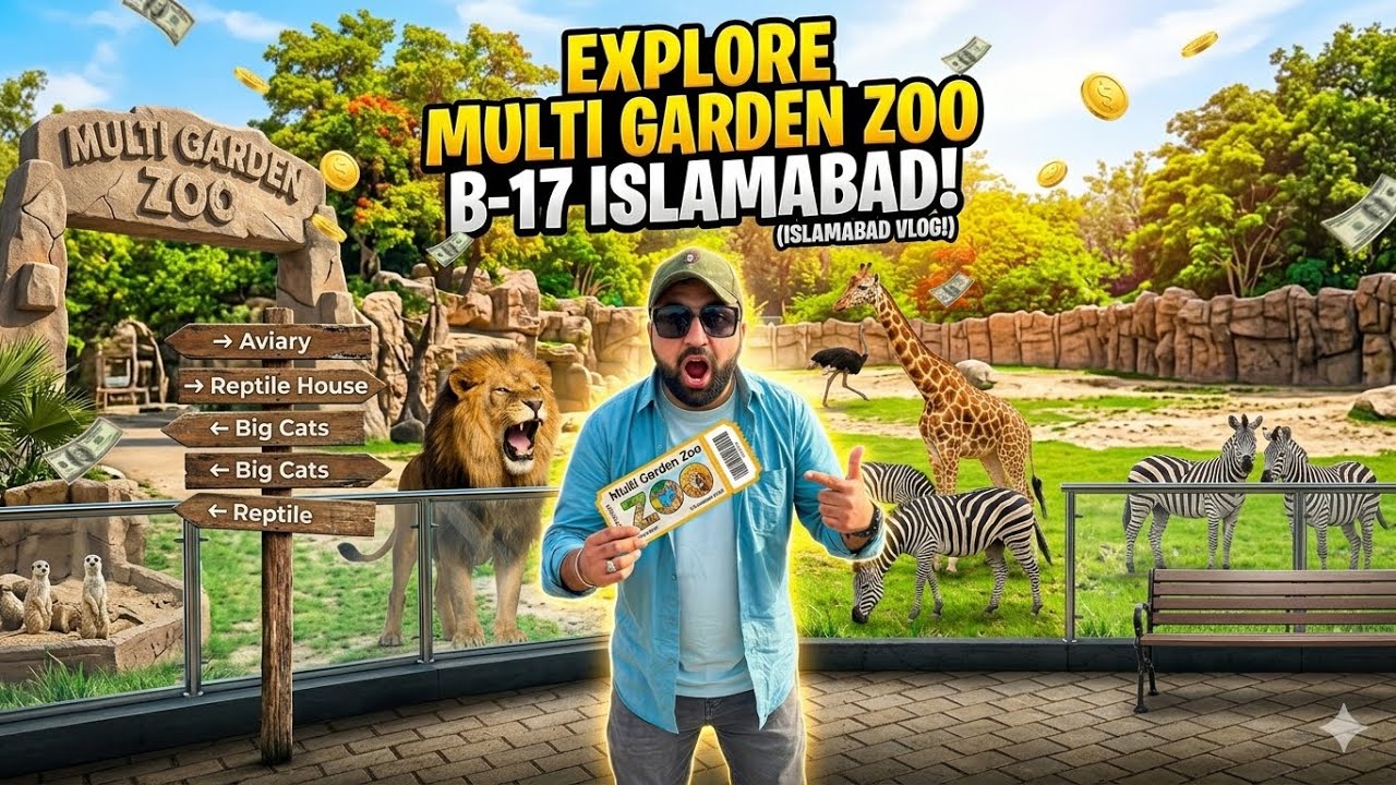 Explore Multi Gardens Zoo B-17 Islamabad in 4K |Distance from Rawalpindi, Animals, Funland & Joyland