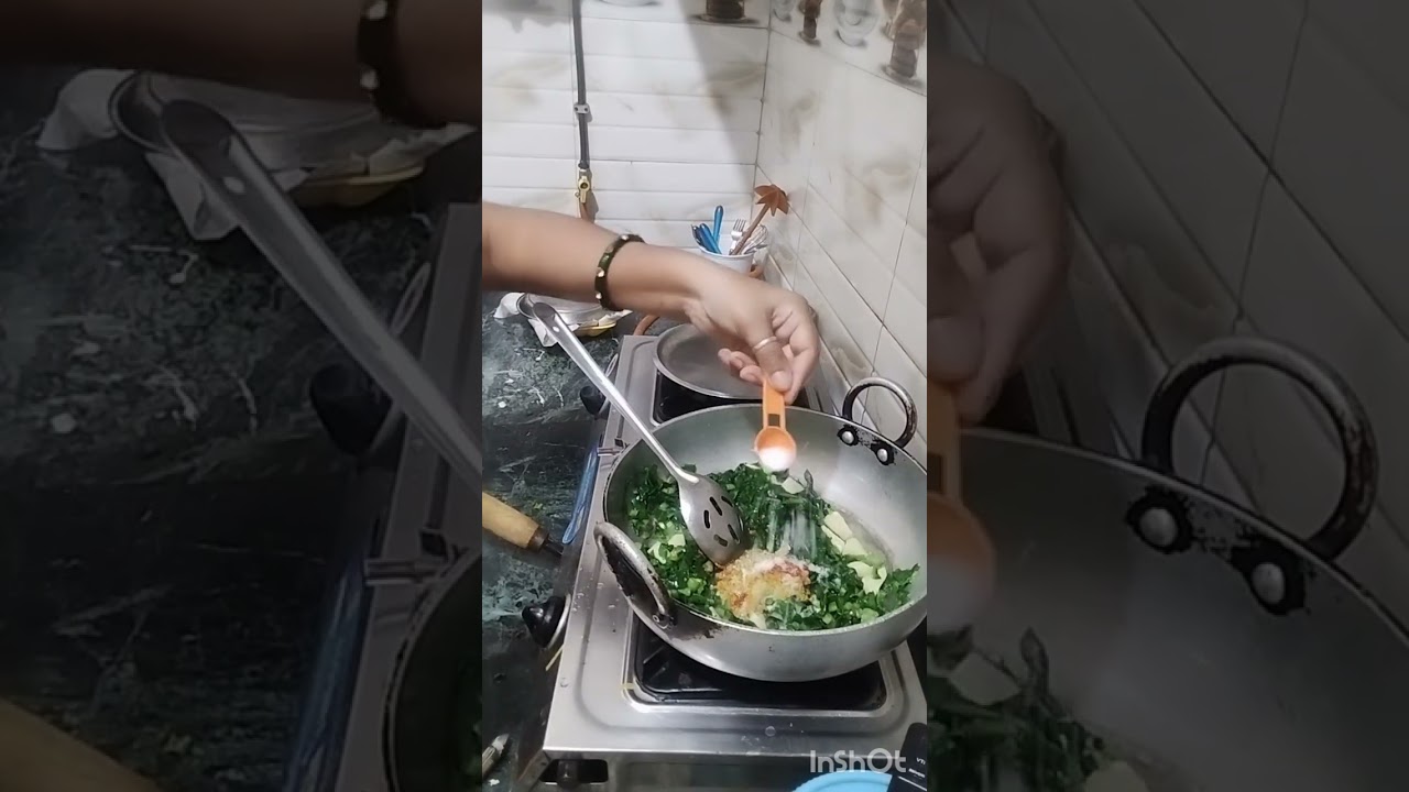 poi ka saag ## deshi style me ## cooking Blog ## food healthy and testy