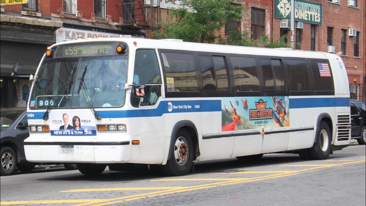 Q59 bus announcements to Williamsburg Bridge Plaza (Vianova screen) (Fare Required)