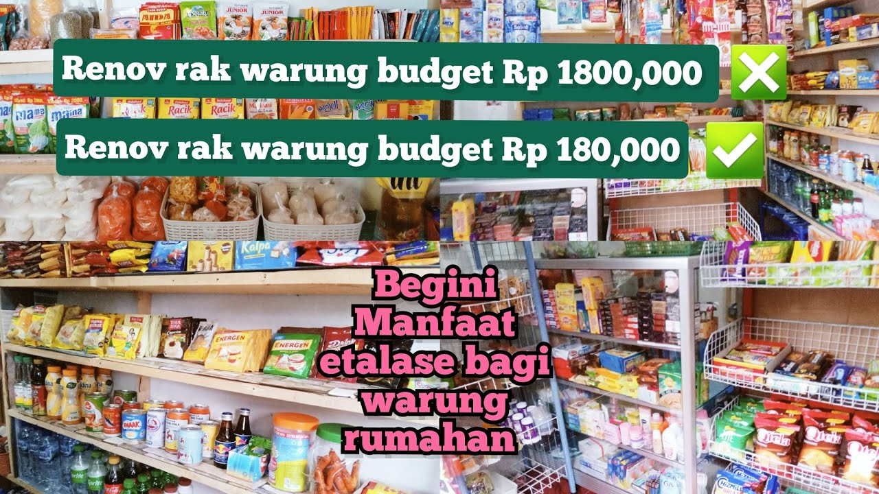 MANFA'AT  ETALASE BAGI WARUNG RUMAHAN  || RENOV RAK WARUNG BUDGET Rp 180,000 SAJA