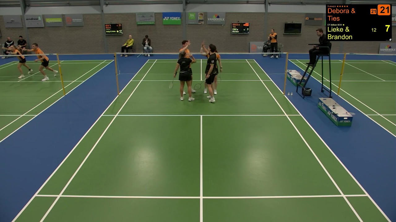 BC Duinwijck - CT deBoer BCH, baan 2 (eredivisie badminton, 14-12-2025)