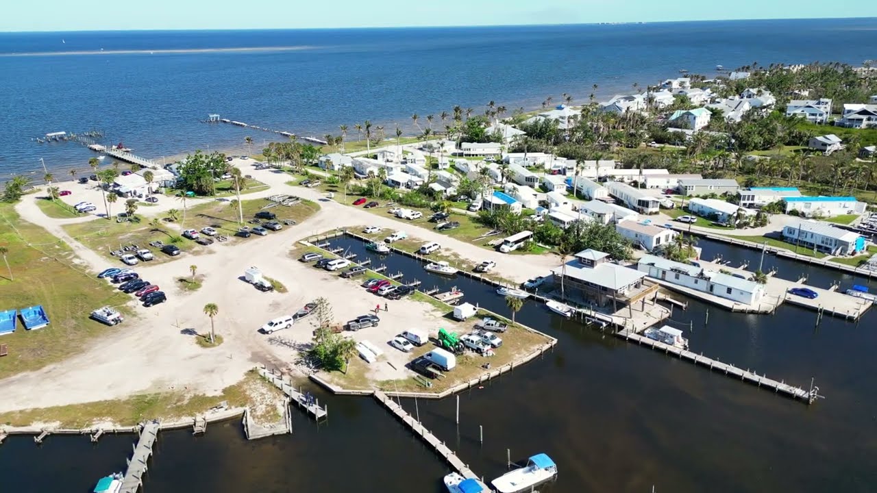 Pine Island - Bokeelia Florida Aerial View - Hurricane Ian Aftermath
