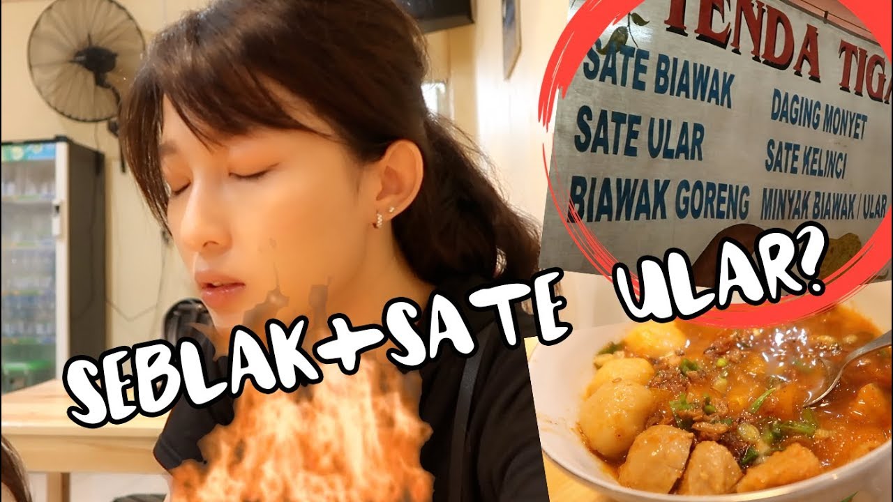 MAKAN SATE ULAR + SEBLAK DI PASAR LAMA - Cindy Thefannie