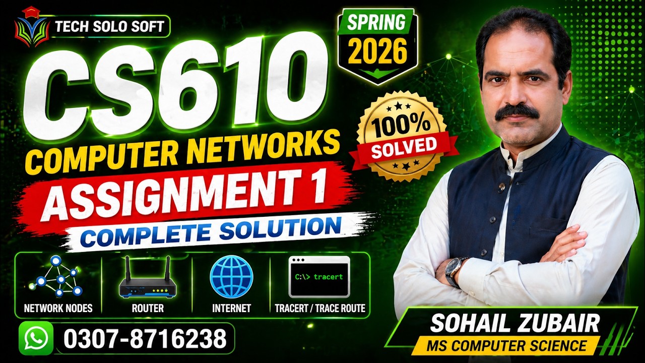 CS610 Assignment 1 Complete Solution Spring 2026 | Computer Networks | VU Solved | Tech Solo Soft