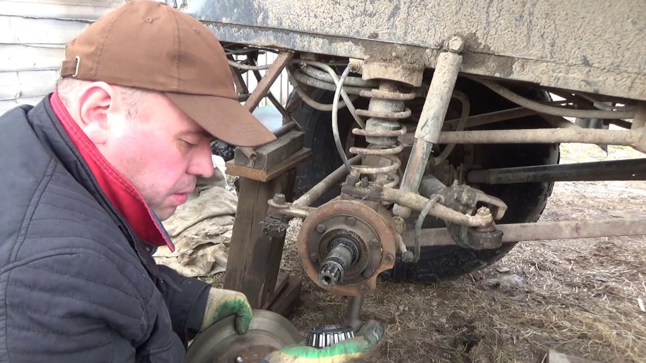 Подкачка шин вездехода.  Ревизия переднего моста.