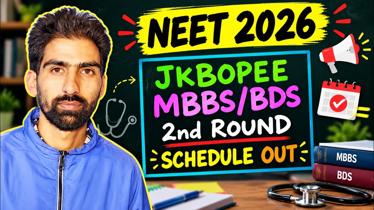 NEET 2026 | JKBOPEE MBBS & BDS 2nd Round Schedule OUT 🚨 | Complete Counselling Dates & Updates