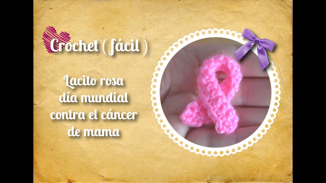 Crochet: Lazo para el día mundial en contra del cáncer de mama