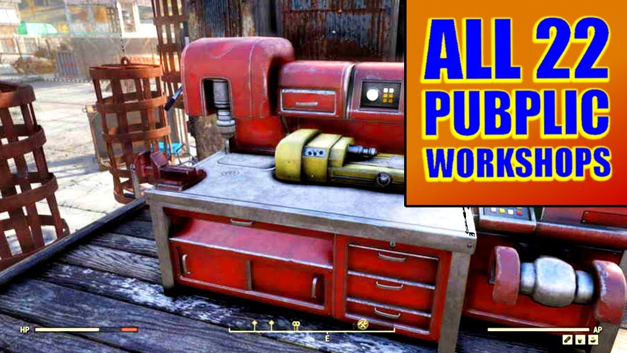 FALLOUT 76 - All 22 Public Workshop Locations - Unlimited Free Resources