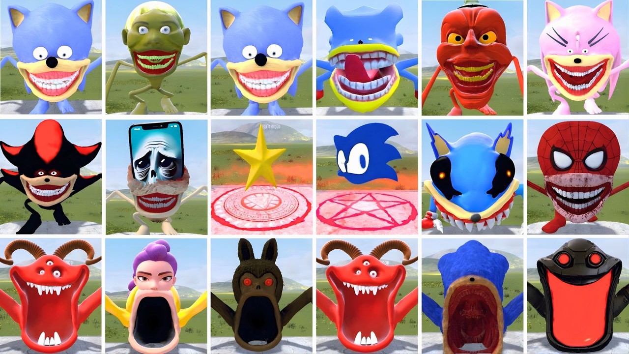 I PLAYED DEATHMATCH GAME WITH ALL SHIN SONIC TAPES FAMILY VS SEA EATER FAMILY in Garry's Mod!