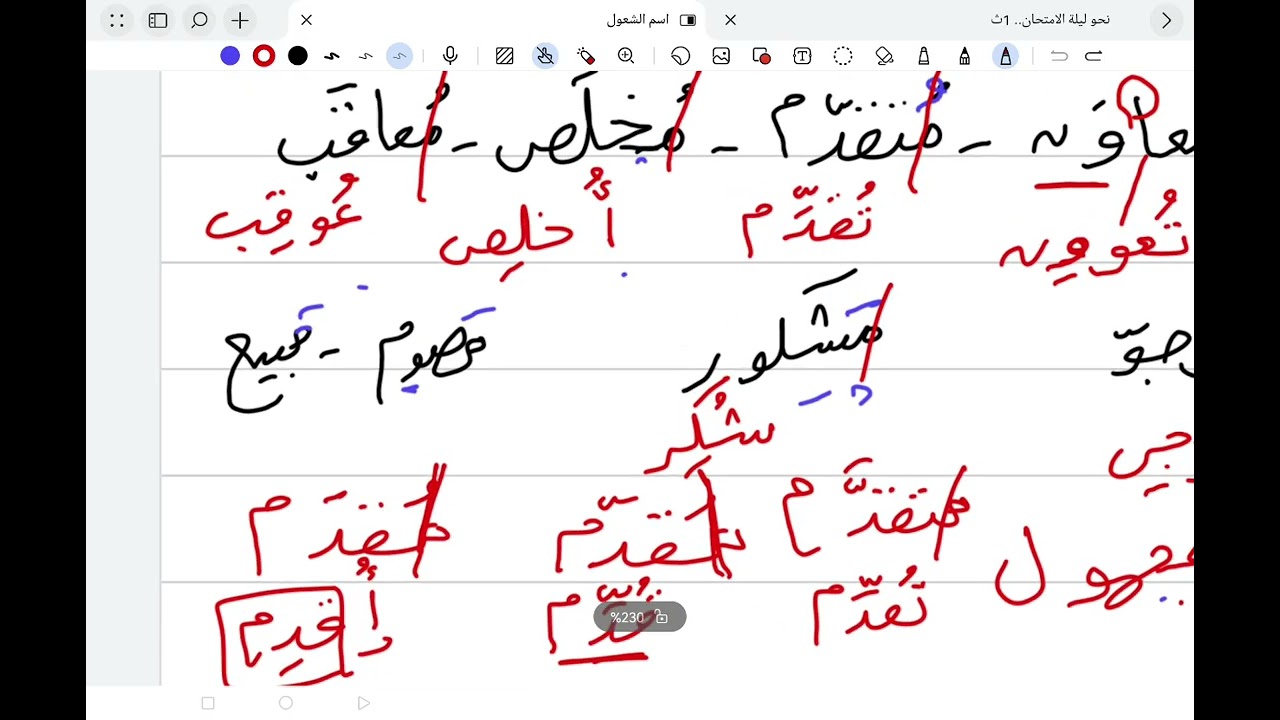  ليلة الامتحان أولي ثانوي اسم المفعول