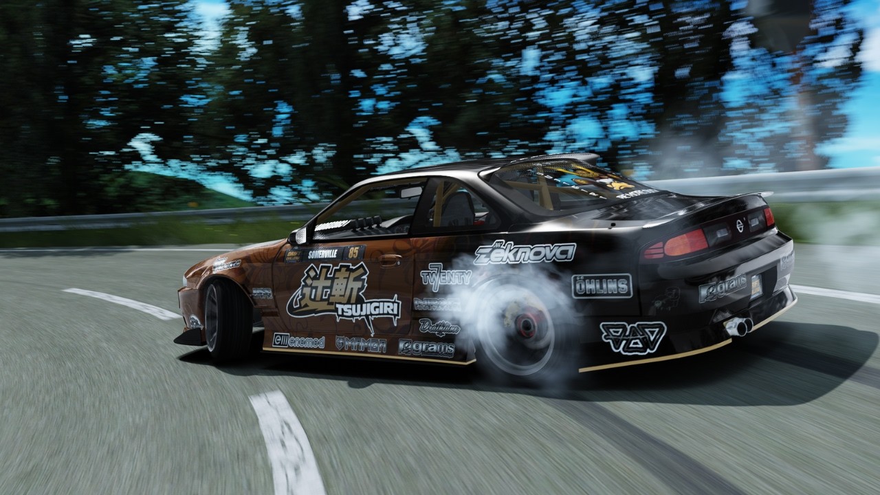 Drifting Tsujigiri Team S14 SR20  / (4K) / Nagao Real Uphill Touge Drift / Assetto Corsa