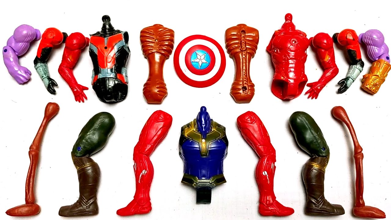 AVENGERS TOYS MARVEL'S IRONMAN THANOS ANT-MAN AND SIREN HEAD ASSEMBLE VIDEO TOYS 