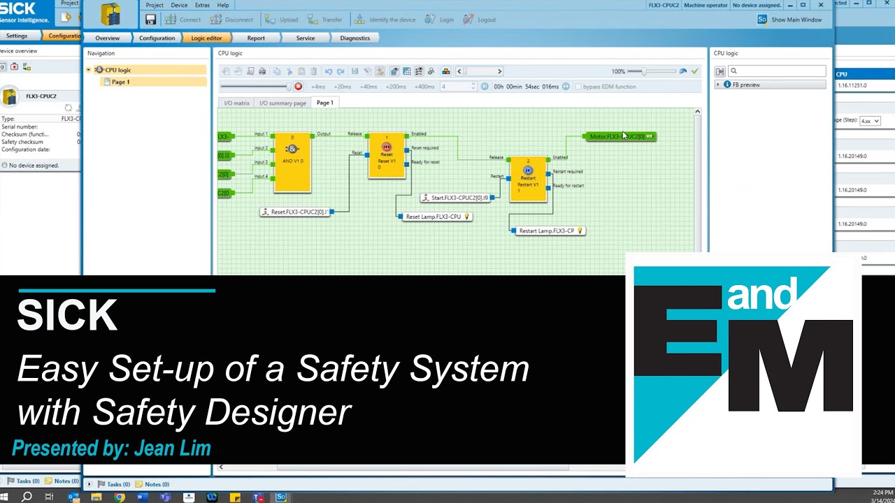 SICK | Easy Set-up of a Safety System with Safety Designer | EamdM
