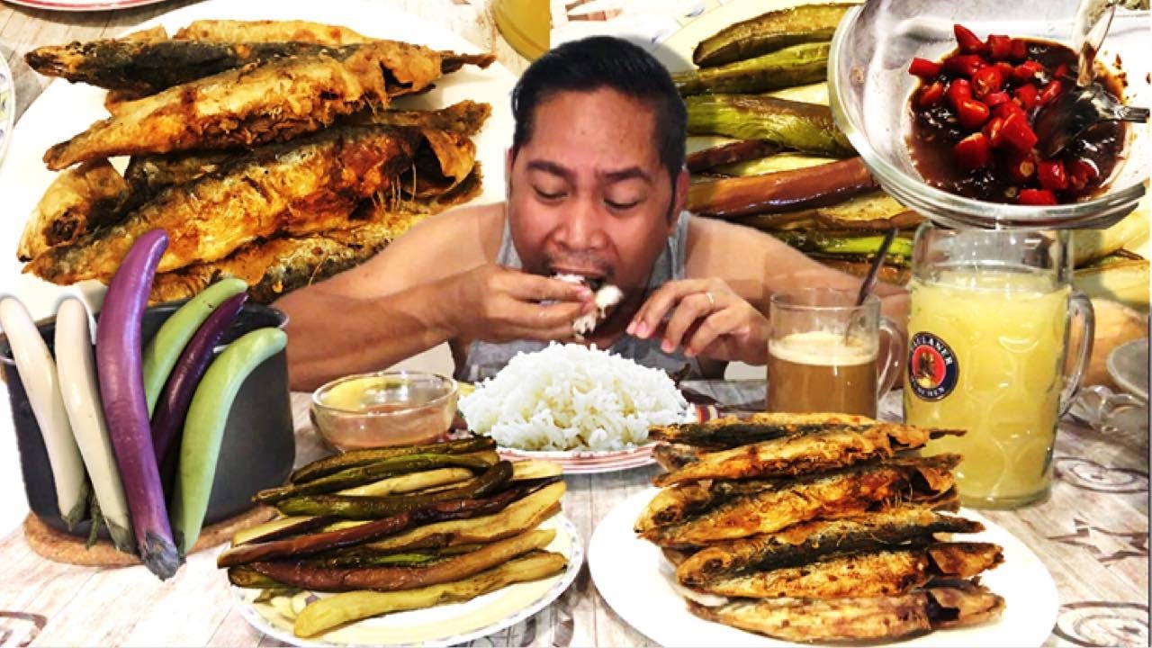 PRITONG GALUNGGONG!!! PRITONG PUTING TALONG!!! BAGOONG NA MAY SUKA AT SILI!!! Mukbang.