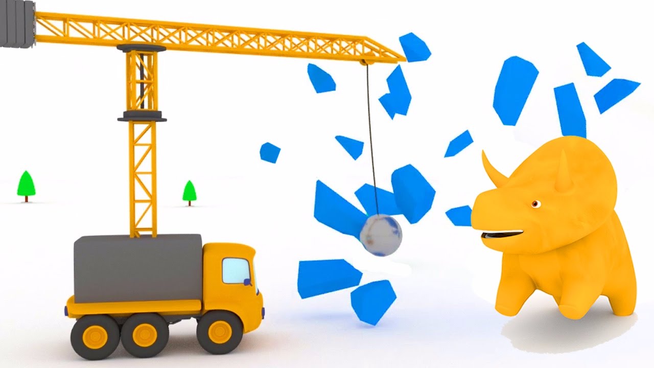 Maşina de demolat: învaţă formele cu Dinozaurul Dino | Desene animate educaţionale pentru copii
