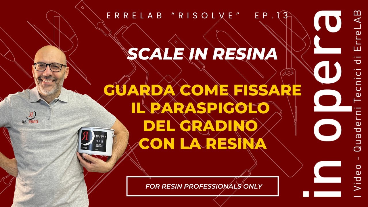 Scale in resina. Ecco come posizionare il paraspigolo sul gradino con le resine ErreLAB