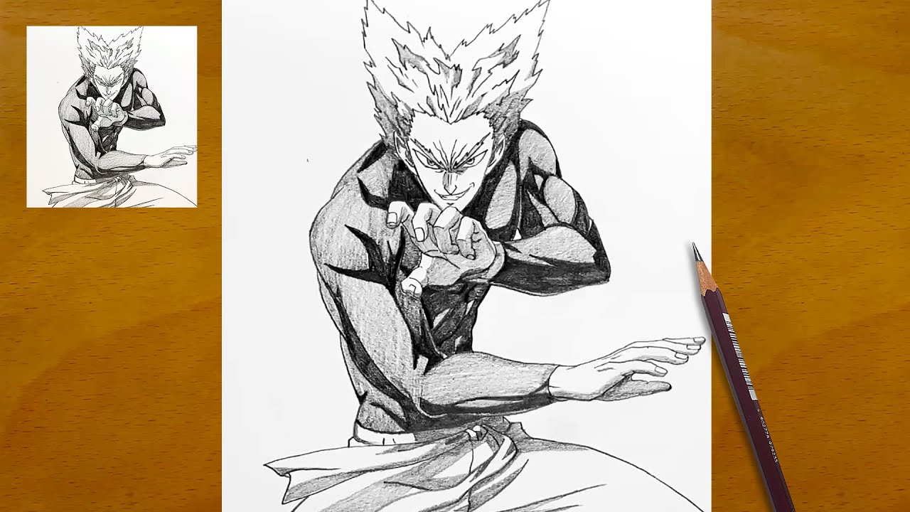 How to draw Garou from One Punch Man  Garou sketch step by step  Easy anime drawing