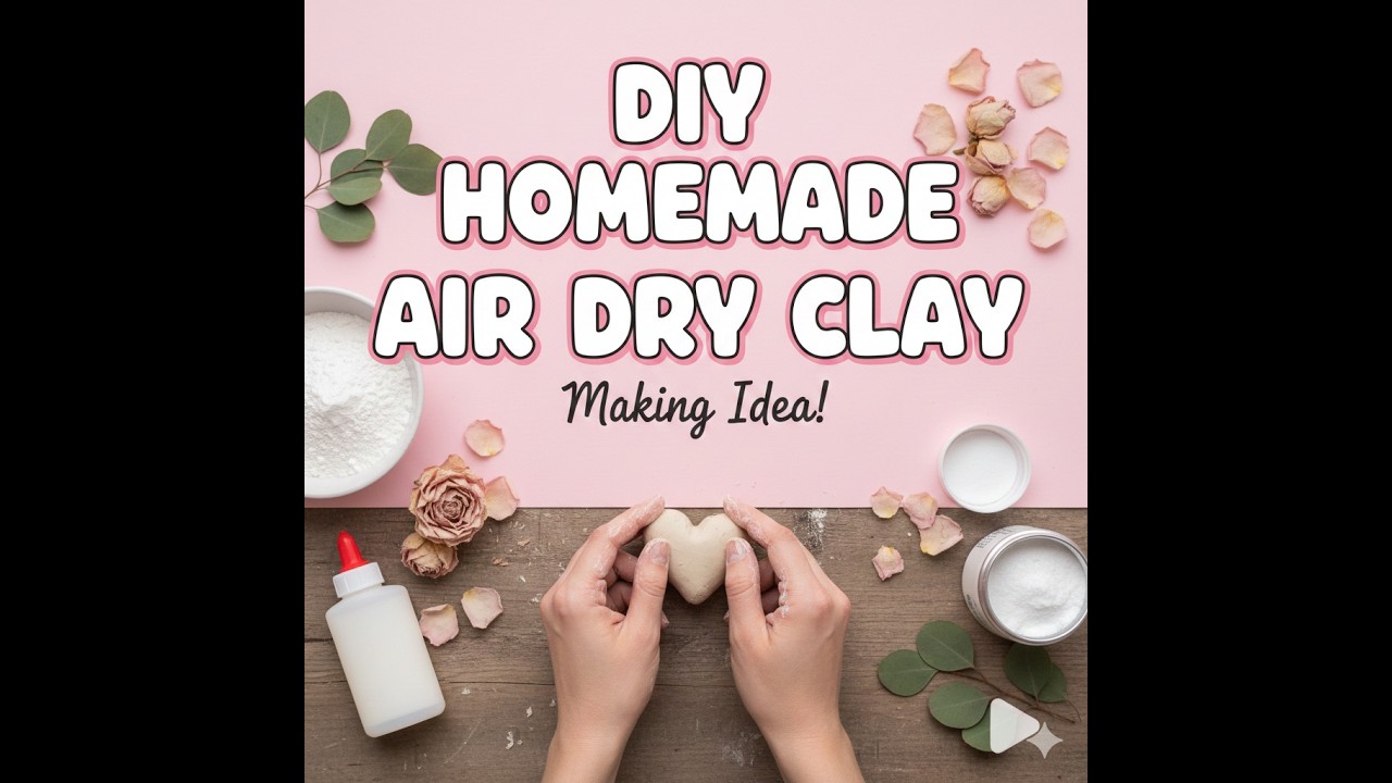DIY Home made air dry #clay making #ideas ( using 4 items )