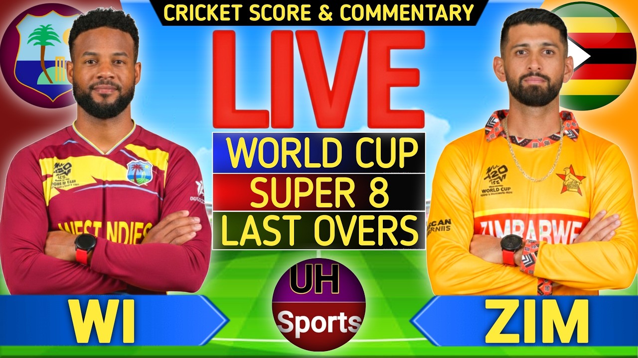 🔴WI Vs ZIM, Live Cricket Match Today, T20 World Cup | Cricket Live Match Score Commentary, Last Over