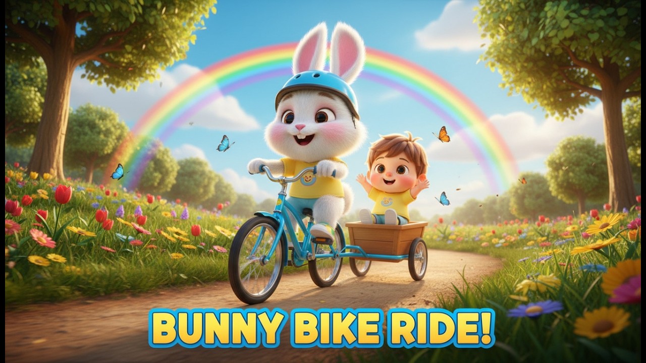 Bunny’s Bicycle Ride NurseryRhyme — Learn Balance Song for Toddlers