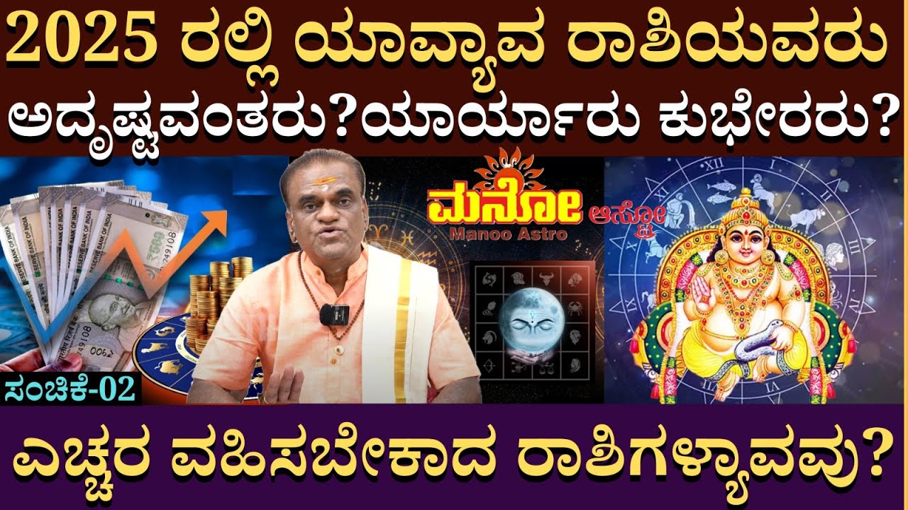 2025 ರಲ್ಲಿ ಯಾವ್ಯಾವ ರಾಶಿಯವರು ಅದೃಷ್ಟವಂತರು..?? | Nagraj Kote | Ugadi Rashi Phala | Mano Astro | Part 02