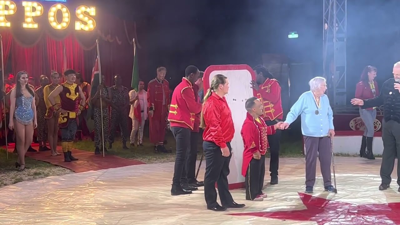 100-year-old Annie is knife thrower's assistant at Zippos Circus in Coventry