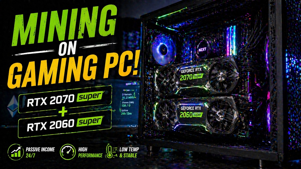 Mining on Gaming PC! RTX 2070 Super + RTX 2060!!